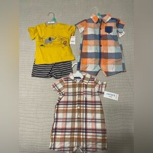 Carter's Baby Outfit Set - Yellow, Blue, and Plaid